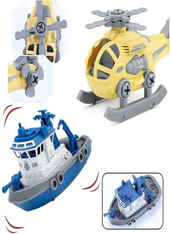 VARIYA ENTERPRISE Military Vehicles Toys,4 Pack DIY Construction Building Sand Toys Vehicle Set with Disassembly Tool for Toddler Boys Girls, Educational Sandbox Toys Gift for Kids Age 3 4 5 6 - Image 4